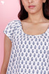 Cambric Cotton Co-Ord Set In Floral Block Print